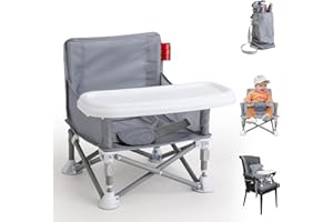 Tiny Marvels Portable 3-in-1 Baby Chair – Cozy Toddler Chair, Baby Seat with Tray, Booster Seat – Compact, Foldable, Safe with Child Safety Belt Carry Bag – Perfect for Travel & Family Time