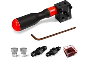 YIYITOOLS 7Pcs Brake Line Flaring Kit for 1/4", 3/16" Copper, Aluminum and Nickel-Copper Tubing Lines, Creates 45° Single, Double & Bubble Flares, SAE