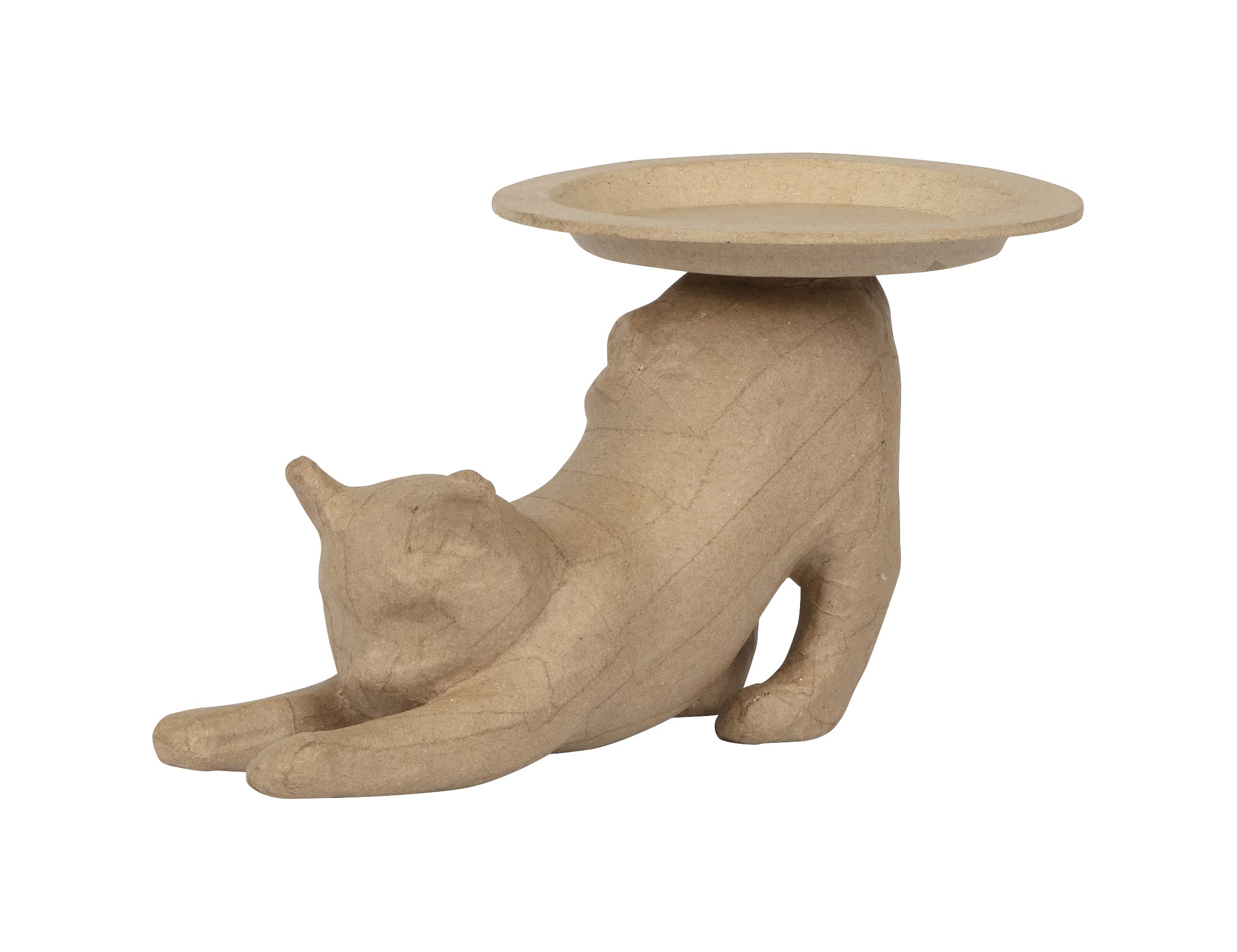Decopatch AC904C - A tray support in the shape of a cat - Paper mache tray - Dimensions: 22 x 6.5 x 12 cm
