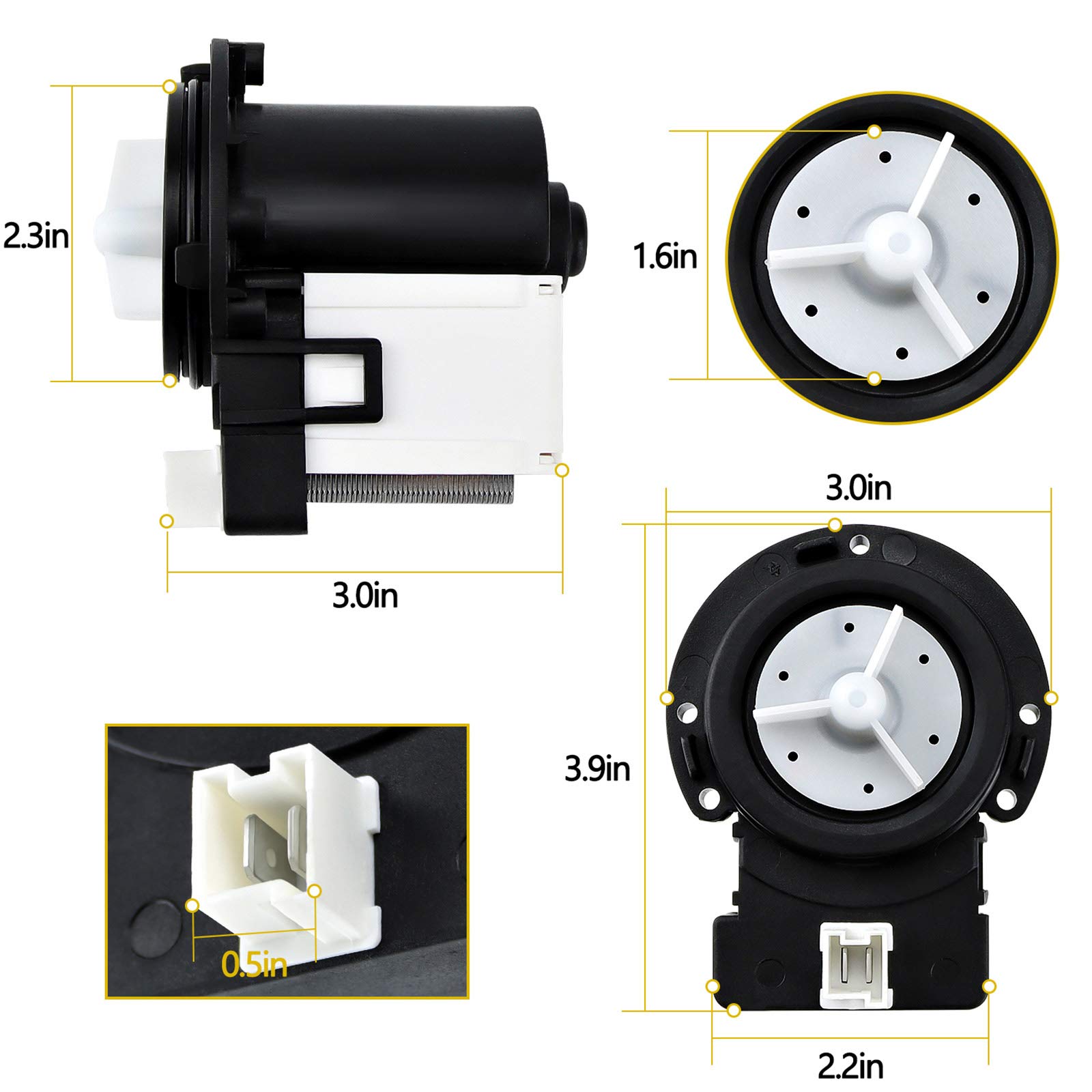 DC31-00054A Washer Drain Pump by AMI PARTS Replaces DC31-00016A AP4202690 62902090- Fit for kenMore samSung Washing Machine