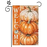 Fall pumpkin Art Garden Flag 12x18 inch Double-side burlap Home Decoration Outdoor Yard Flag Decoration