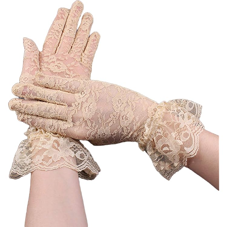 SATINIOR Lace Gloves Women Short Floral Fingerless Gloves Elegant Ladies Gloves For Wedding Party