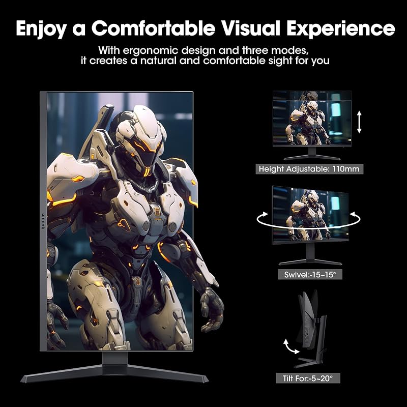 Ecran PC Gamer 27 Pouces - écran WQHD PC, 240Hz, 1ms, Adaptive Sync, Compatibilité Gsync, (2560x1440, HDMI, DisplayPort, HDR 400) Noir/Rouge