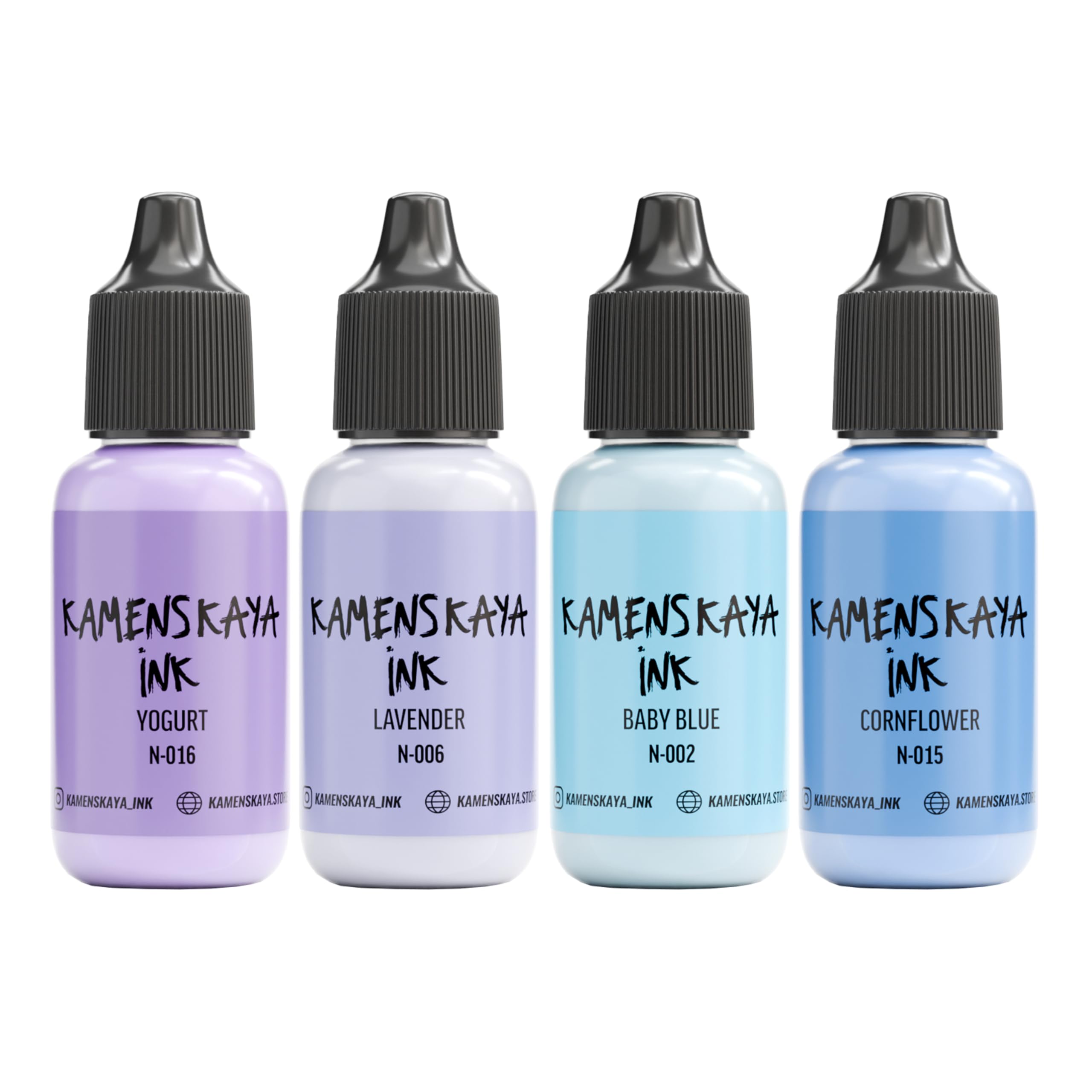 KAMENSKAYA Pastel Alcohol Ink Set - 7 Pastel Color Variations - Set #19-4 Alcohol Inks x 0.51 fl oz (15 ml)