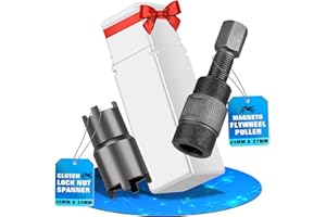 Valchoose (24mm & 27mm Magneto Flywheel Puller, (20mm & 24mm) Clutch Lock Nut Spanner Tool Sturdy Effective Work Fits for GY6 50 125 150cc Kawasaki Yamaha Suzuki Honda KTM Scooter ATV Dirt Bike