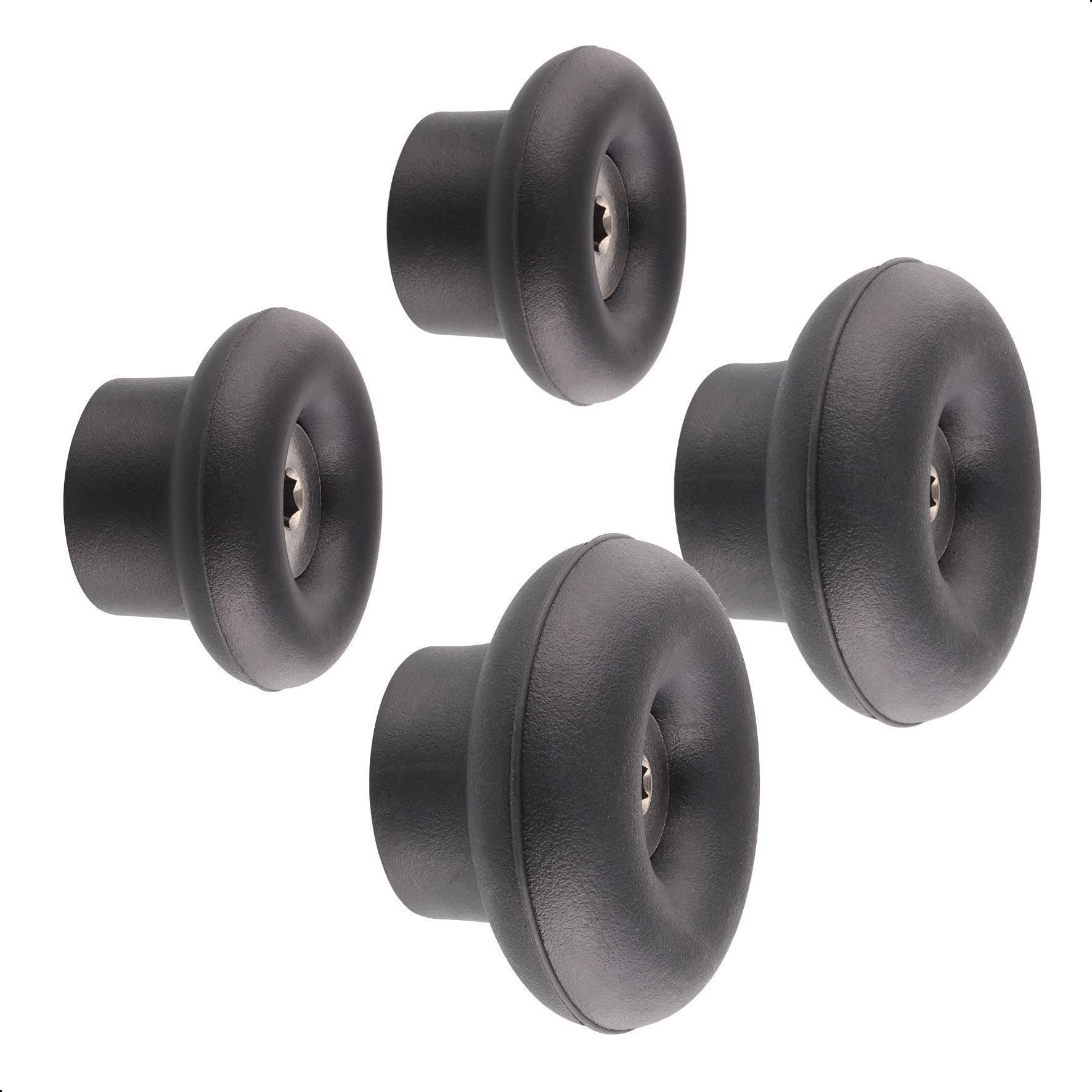 Wagner - hooks4home - Design Wall Hook DOT 4pcs. Set - Ø 38 x 24 mm & Ø 50 x 30 mm, for Clothes, Bags, Hats etc., Made of Plastic & galvanised Steel, Black, Capacity 11 lbs - 17020024