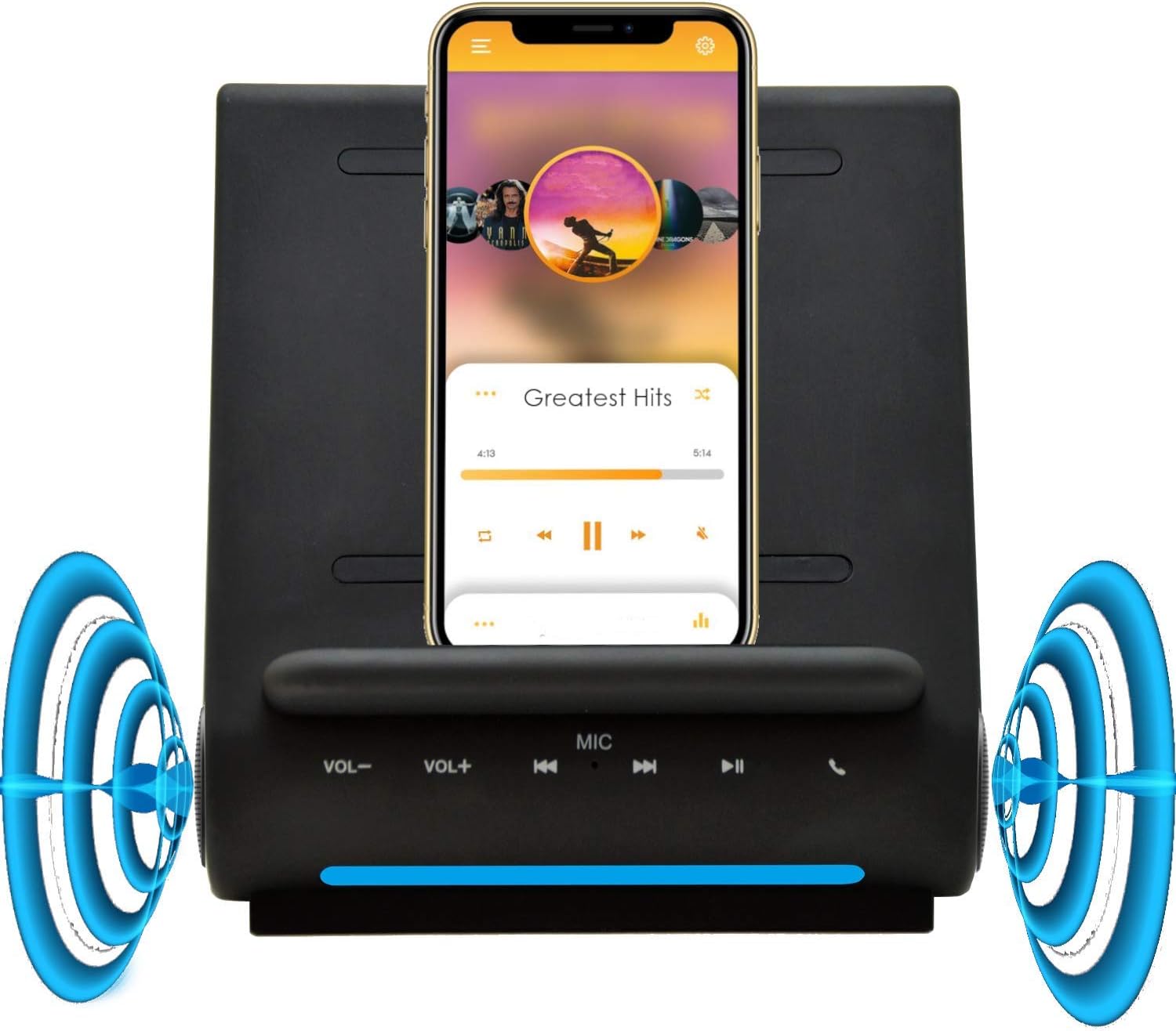 Fast Charging Wireless Charger, Bluetooth Premium Speakers, Docking Station with Built in Mic Handsfree Call, 4 in 1 Station for iPhone 12/12 Mini/12 Pro Max and Samsung Phone: Home Audio & Theater