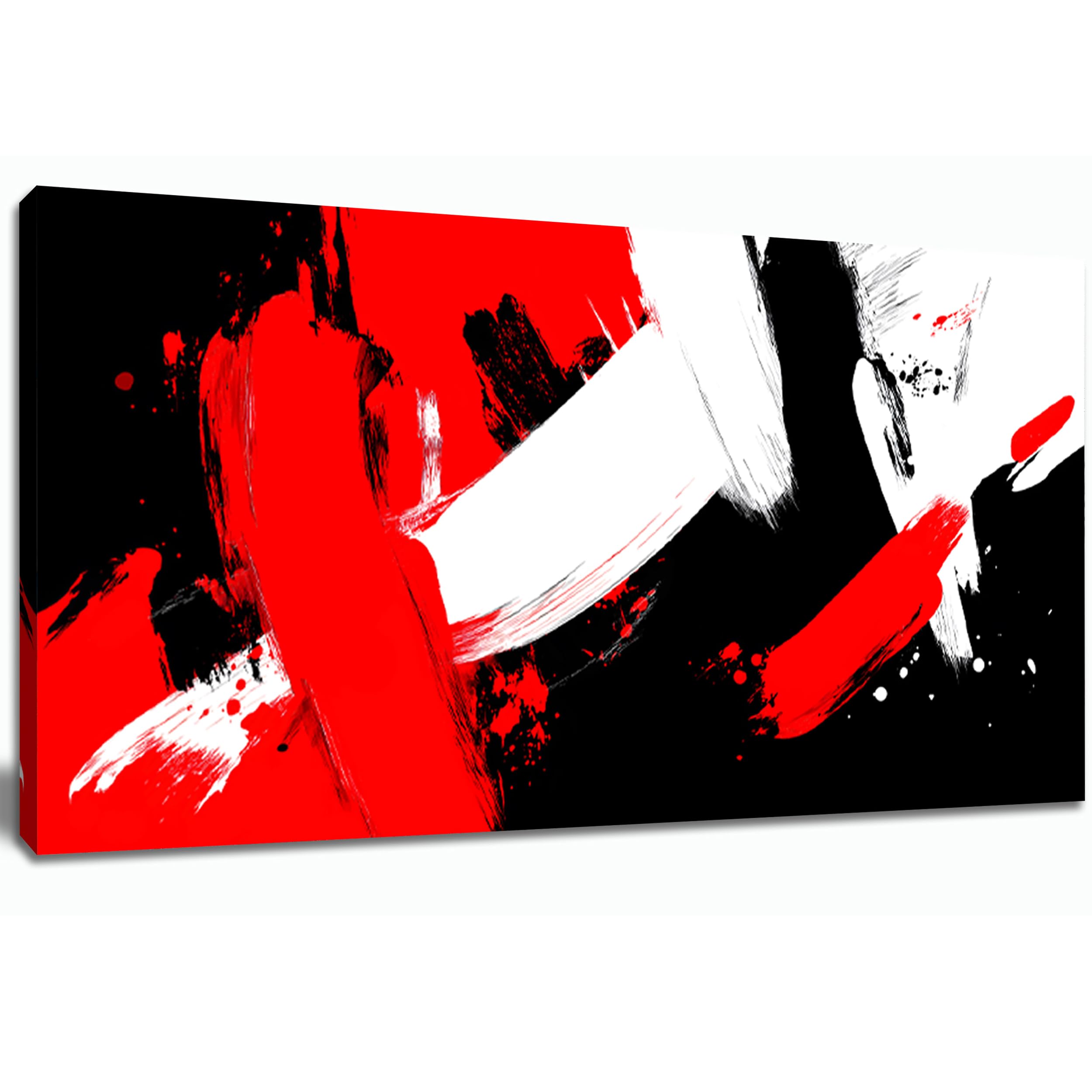 Photo 1 of Tarfupth Black and White Abstract Wall Art for Living Room Minimalist Wall Decor Red Large Canvas Artwork for Bedroom Office Kitchen Home Decor Modern Canvas Prints 20"x40"