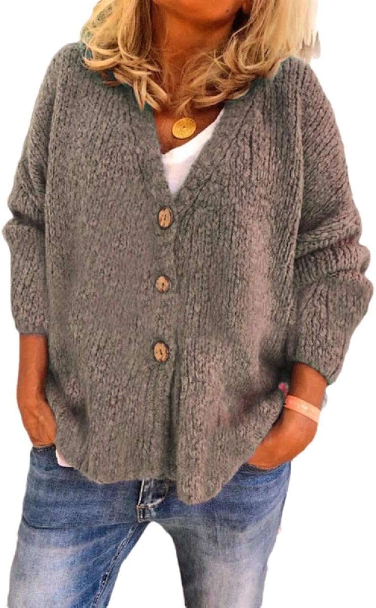 v neck sweater button up