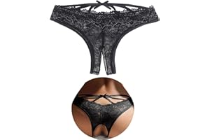 ohyeah Lace Panties for Womens Plus Size Cheeky Underwear Lace Crotchless Panties Underpant Hipster Briefs