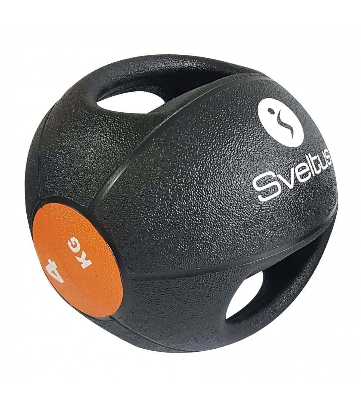 Sveltus Medicine Ball with Handles,Black/Orange, (Available Weights: 4, 6, 8 and 10 kg) (4)