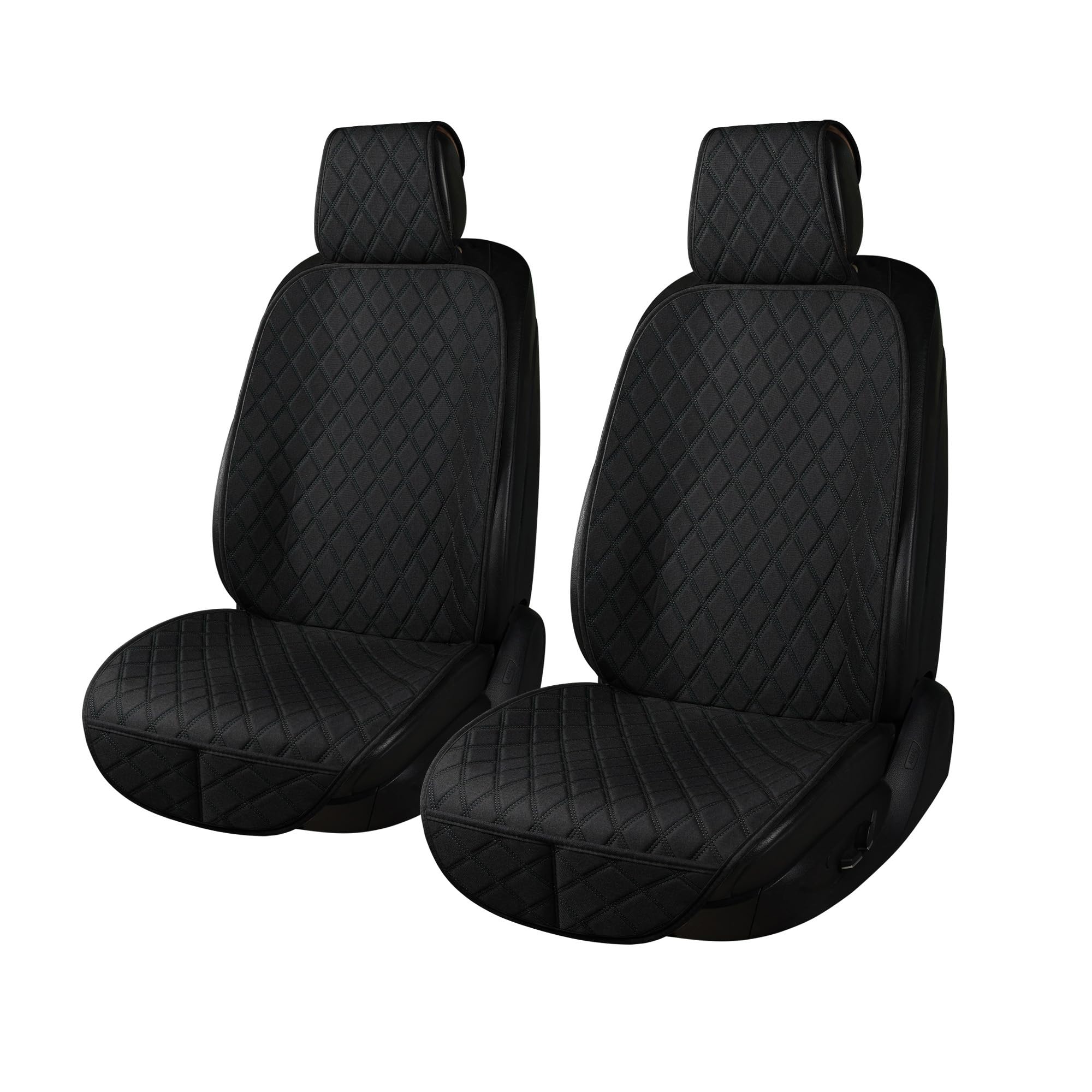 Photo 1 of BaoLL 2PCS Linen Front Seat Covers for Cars Sideless Seat Covers Breathable Cloth Fabric Car Seat Protector Universal Fit Most Automotive, SUV, Trucks, Van(Black)