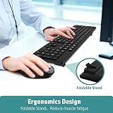 LeadsaiL Wireless Keyboard and Mouse 2.4GHz UK Full Size 12 Shortcuts Black view 4