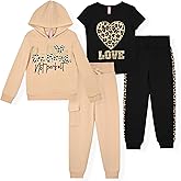 Dreamstar Girls Fleece 4-Piece Set – Cozy Top and Jogger Sweatpants, Soft Mix & Match Loungewear for Kids, Tweens & Teens