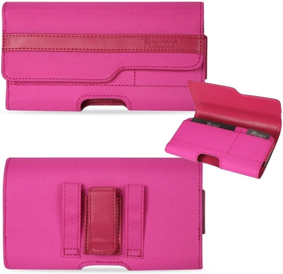 Pink Magnetic Secret Pocket Pink Card Phone Case fits BLU Dash X Plus Even with a Cover on it.