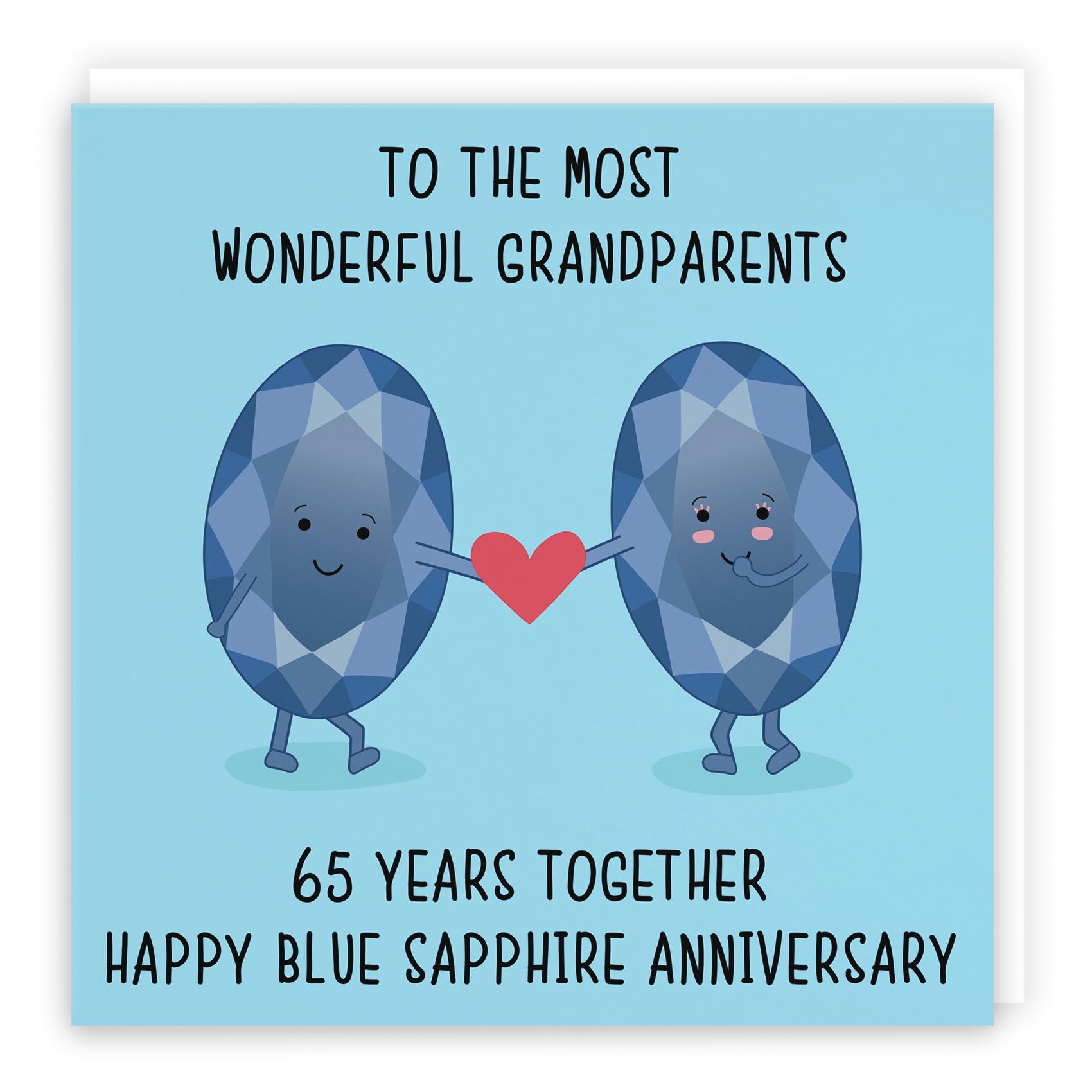 Hunts England - Large Grandparents 65th Anniversary Card - To Wonderful Grandparents - 65 Years Together - Happy Blue Sapphire Anniversary - Iconic Collection - Large - 210 x 210 mm — image 1