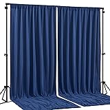 Navy Blue Backdrop Curtains-Wrinkle-Free Navy Blue