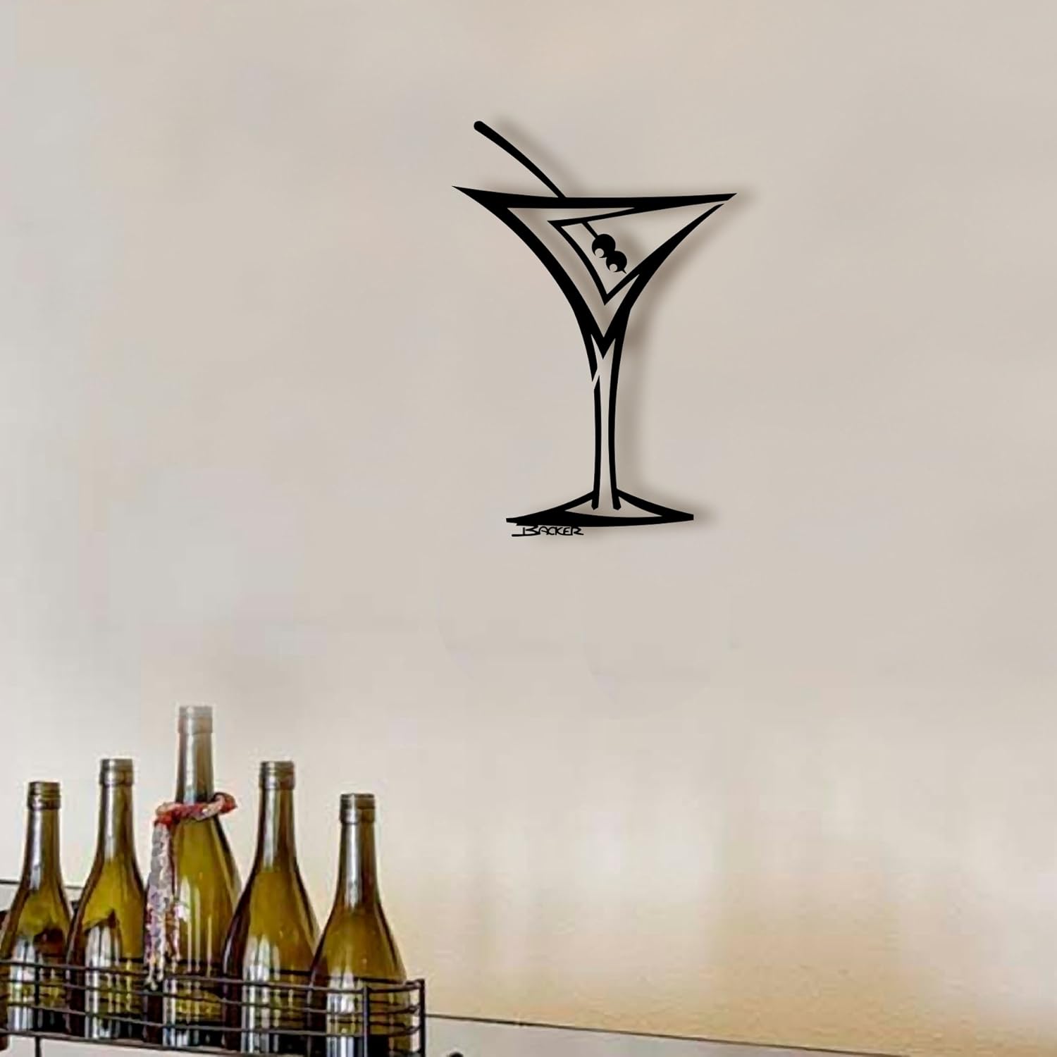 Amazon Com Straight Martini Wall Art Black Metal Wall Art Metal