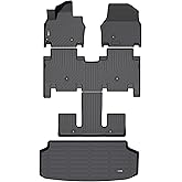 HAFIDI® Floor Mats & Cargo Liner Set Fit for 2024 2025 2026 Kia EV9 6 Seats All Weather Protection TPE Anti-Slip Automotive Full Set Floor Liners Custom Accessories - Black