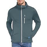 Little Donkey Andy Men's Winter Lightweight Warm Fleece Running Jacket Breathable Hooded Thermal Jacket with Thumb Holes