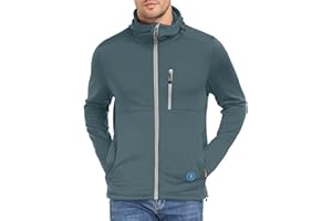 Little Donkey Andy Men's Winter Lightweight Warm Fleece Running Jacket Breathable Hooded Thermal Jacket with Thumb Holes