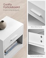 VASAGLE Bedside Tables 2 Pack End Tables with Drawer White LET819T14 view 5