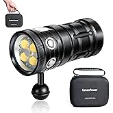 LetonPower Turbo SX Dive Light, 11000 Lumens 100m Underwater Video Light,Diving Flashlight,Scuba Dive Light,Waterproof Flashlight with for Under Water Sports,Underwater Video Shooting and Photography