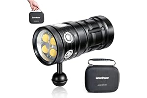 LetonPower Turbo SX Dive Light, 11000 Lumens 100m Underwater Video Light,Diving Flashlight,Scuba Dive Light,Waterproof Flashlight with for Under Water Sports,Underwater Video Shooting and Photography