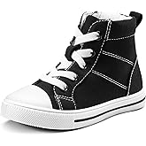 K KomForme Kids Sneakers for Boys and Girls Toddler Canvas High Top Walking Causal Shoes with Zipper