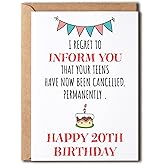 LillaGifts Funny 20Th Birthday Card - 20Th Birthday Card - For Son Daughter Sister Brother Nephew Niece Grandson, 5 x 7 inches