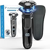 HUMMINGBIRD MK8 Premium Rotary Face Shaver, Rechargeable Wet & Dry Electric Shaver with Pop-up Trimmer, Electric Razor for Men, Waterproof, Cordless USB-C Rechargeable, LED Display, Travel Case