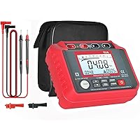 Digital Insulation Resistance Tester 200GΩ Megohmmeter, 1000V/2500V/5000V Voltage, Auto Range, 100 Data Storage, LCD Backligh