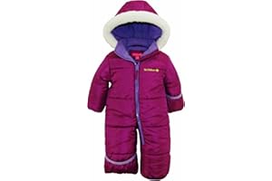 Pink Platinum Baby Girls' One-Piece Puffer Winter Snowsuit with Hood (Newborn & Infant)