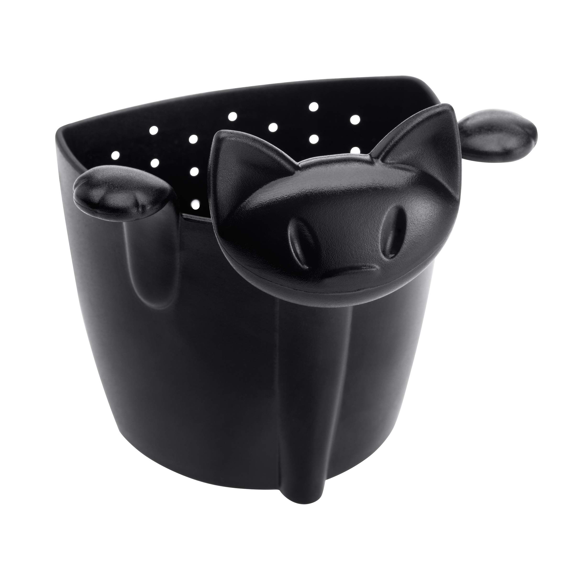 Koziol Miaou Tea Strainer, Solid Black