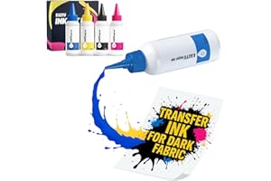 KASYU Inkjet Printers Ink 400ML - Transfer Ink for PET Film, Refill for Inkjet Printer Epson Ecotank 2800 Series, 2400, 3850, CanonMegaTank, Heat Transfer Printing Direct to Film (100ml x 4, CMYK)