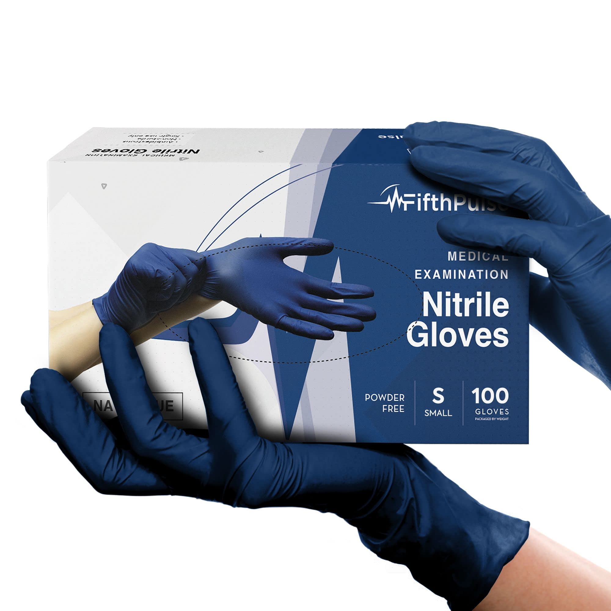 Photo 1 of Navy Nitrile Disposable Gloves Small, 100 Count - Powder and Latex Free Medical Gloves - 3 Mil Surgical Gloves - Food Safe Gloves