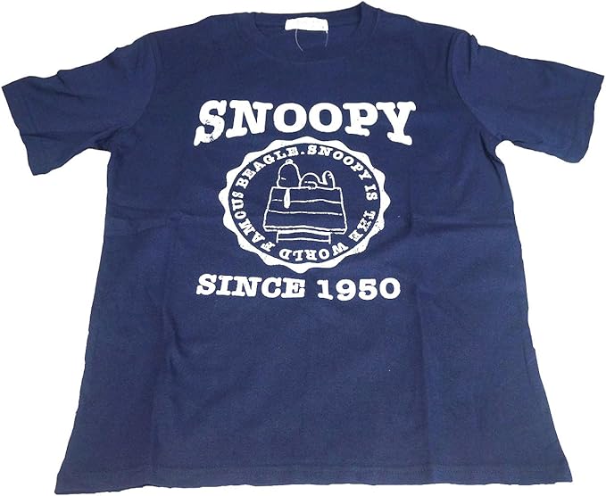 Amazon Co Jp スヌーピー Snoopy メンズ レディース Tシャツ 半袖 ユニセックス ペアルック S S ネイビー 服 ファッション小物