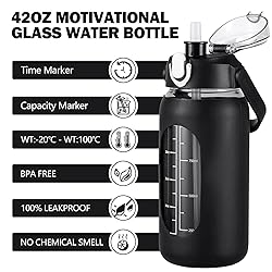 kytffu 42oz Glass Water Bottles with