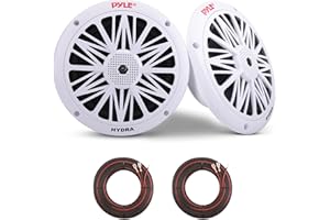 Pyle 6.5 Inch Dual Marine Speakers - 2 Way Waterproof and Weather Resistant Outdoor Audio Stereo Sound System with 200 Watt P