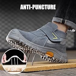 GLANOUDUN Welding Work Boots for Men Slip on Work