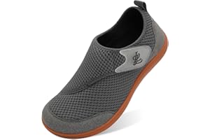 JIASUQI Mens Wide Diabetic Shoes Barefoot Breathable Walking Shoes Adjustable Zero Drop Sneakers for Wide Width Arthritis Ede