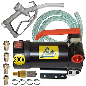 230V- Dieselpumpe und Heizölpumpe Ölpumpe Biodiesel Diesel Star 160-4 Elektro Fasspumpe mit 6m flexibler Schlauch, Aluminium 