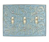 Meriville French Scroll 3 Toggle Wallplate, Triple