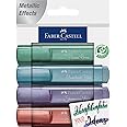 Faber-Castell Metallic Highlighter Set - Assortment of 4 Sheer Metallic Highlighter Pens - Journaling Supplies