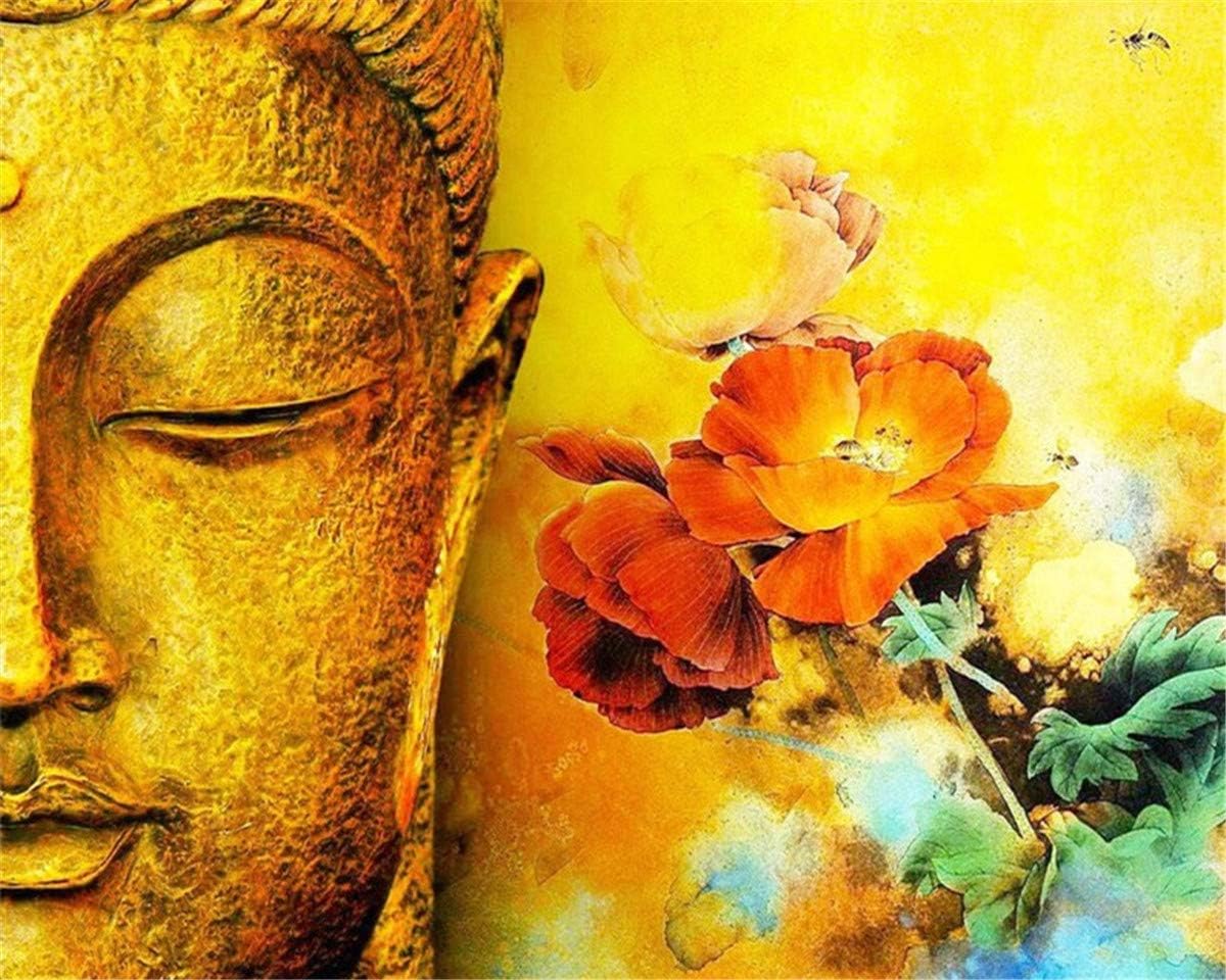 Amazon Com Paint By Numbers May Trees Diy Painting By Numbers For Adults Beginner Kids Buddha 16x Inch Diy Oil Paint Digital Oil Painting Golden Buddha Flowers Frameless