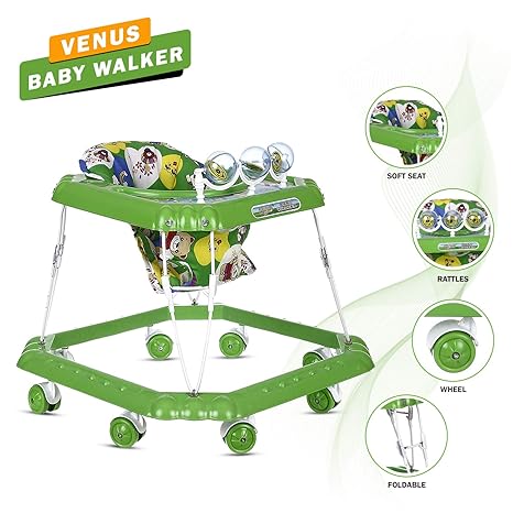 Dash Venus Baby Walker with Rattles (Green)