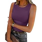ANRABESS Womens Sleeveless High Neck Tank Tops Fashion Summer Casual Basic Slim Fit Ribbed Racerback Top Shirt Clothes