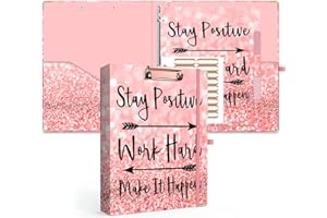 Lateefah 3 Ring Binder, 1 Inch Binder Organizer for Letter Size(8.5'' x 11'') with 5-Tab Dividers and Pockets, File Folders with Low Profile Clipboard for Office, School Supplies