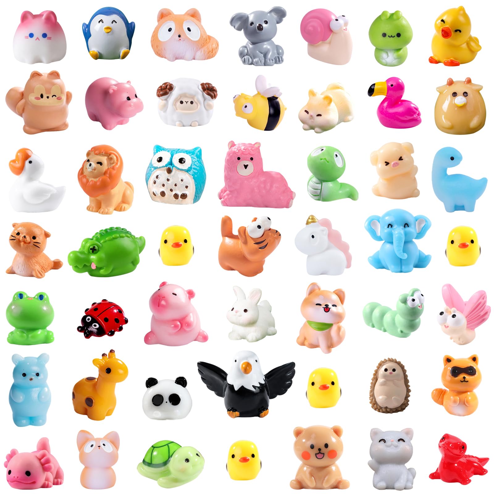 Photo 1 of DIYDEC 50pcs Mini Resin Animal 50 Styles Tiny Resin Animals Miniature to Hide Little Small Animal Figures Bulk for Holiday Party Favors Bag Fillers Garden Dollhouse Crafts Decor