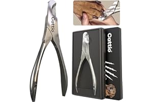 Cattio Heavy Duty Dog Nail Clippers - All Steel Material, Built-in Spring, Professional for All Dogs Cats with Thick Toena